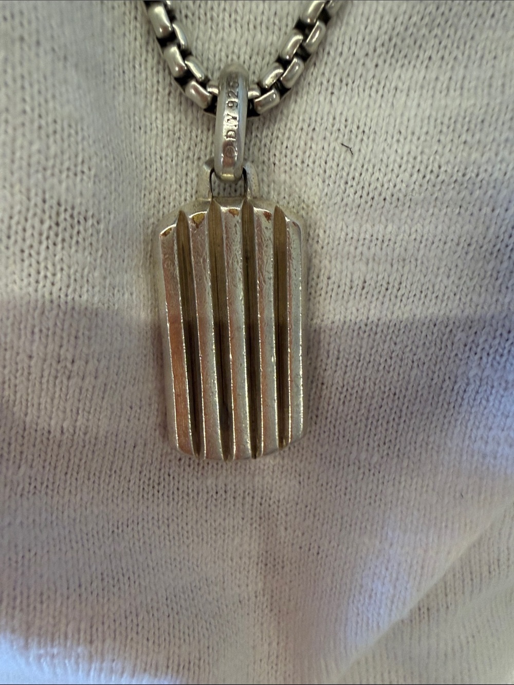 David yurman dog tag pendant silver 35MM